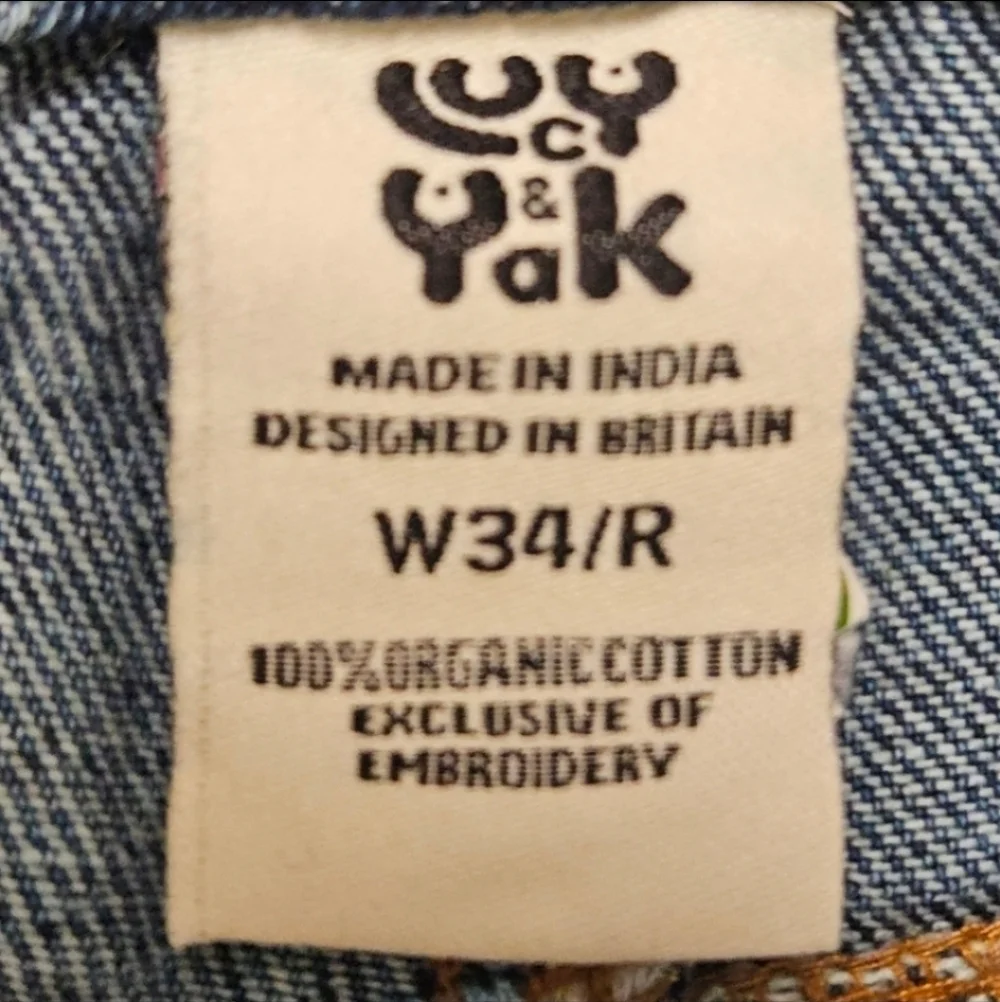 76 LUCY & YAK EMBROIDERED DAISY - MAE DANA MOM JEANS SIZE 34R - Picture 10 of 10